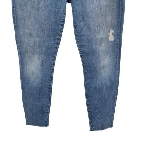 Mother‎ The Stunner Ankle Fray Graffiti Girl Jeans 29 Medium Wash